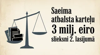 Saeima atbalsta karteļu 3 milj. eiro slieksni 2. lasījumā